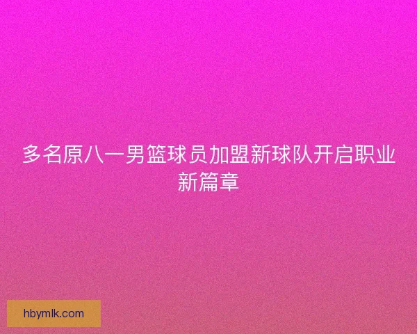 多名原八一男篮球员加盟新球队开启职业新篇章